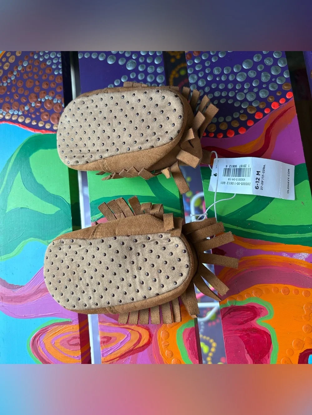 Old Navy Brown Fringe Baby Moccasins